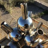 Multi-flower chrome metal vase