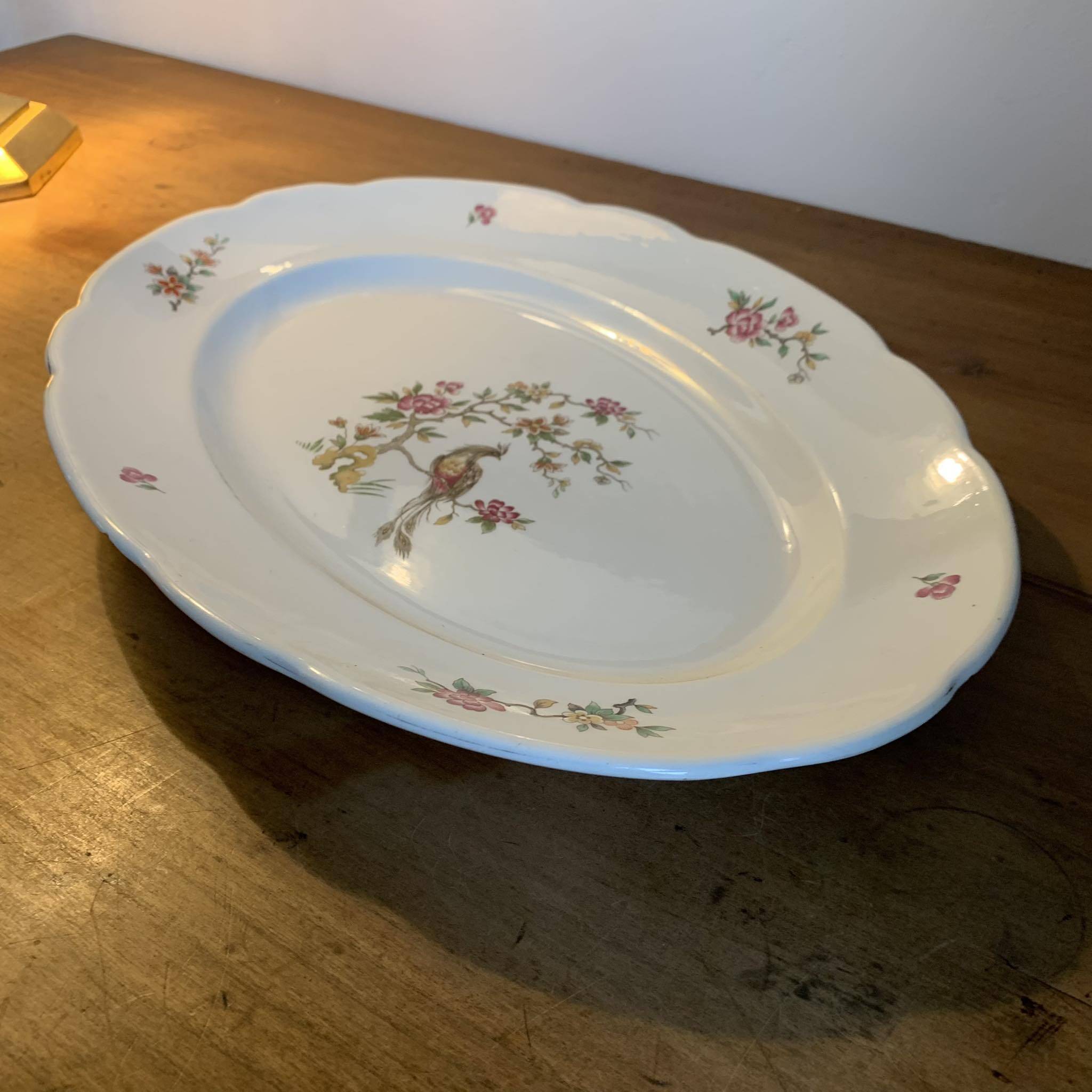 Plat de service oval Digoin Sarreguemines