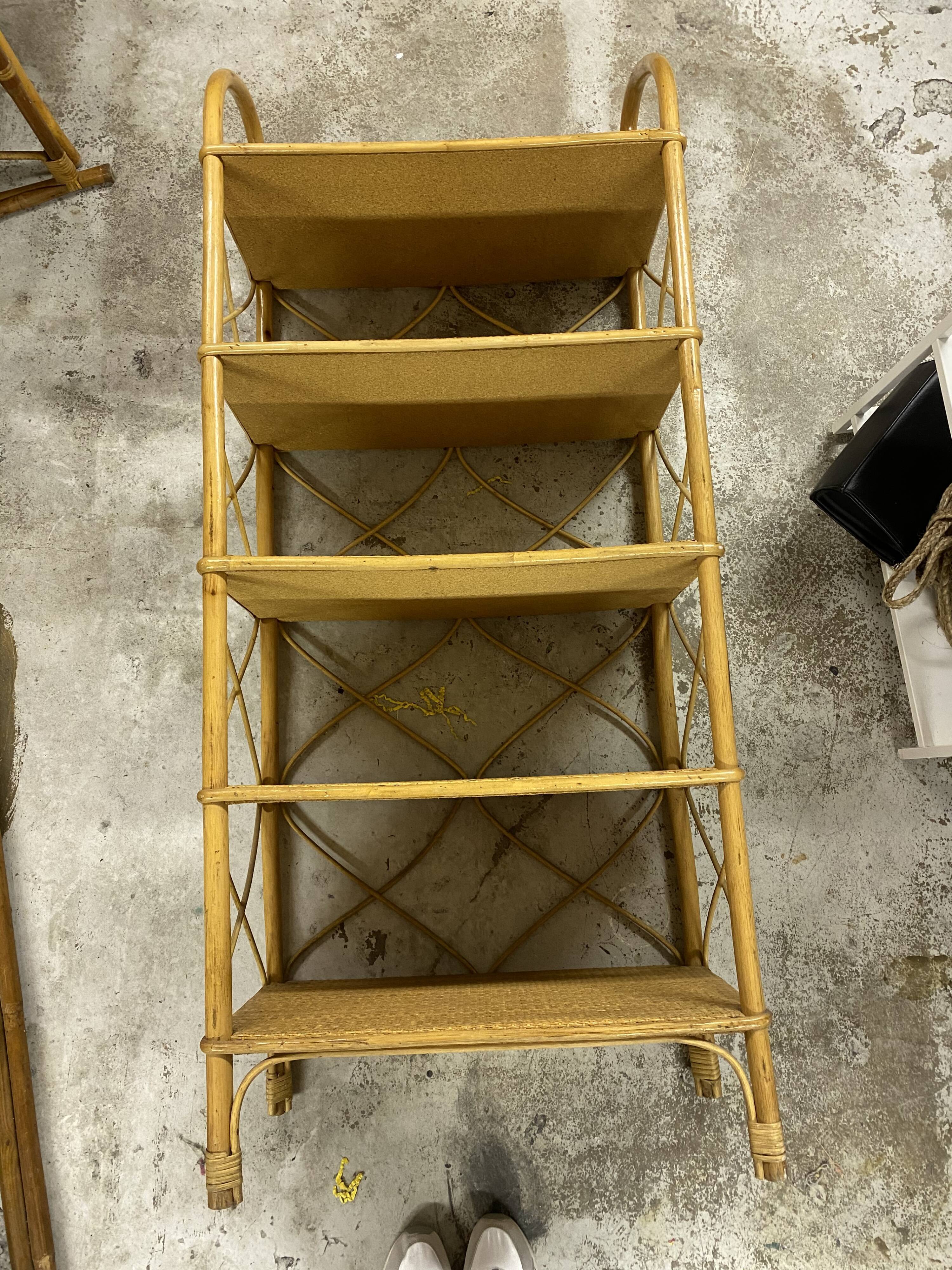 Rattan bookcase shelf