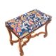 Colorful Louis XIV Style Bench with Sheep Bone Base