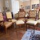 Salon 1900 signed by architect Basilé, 3 armchairs, 2 chairs, 2 ottomans.