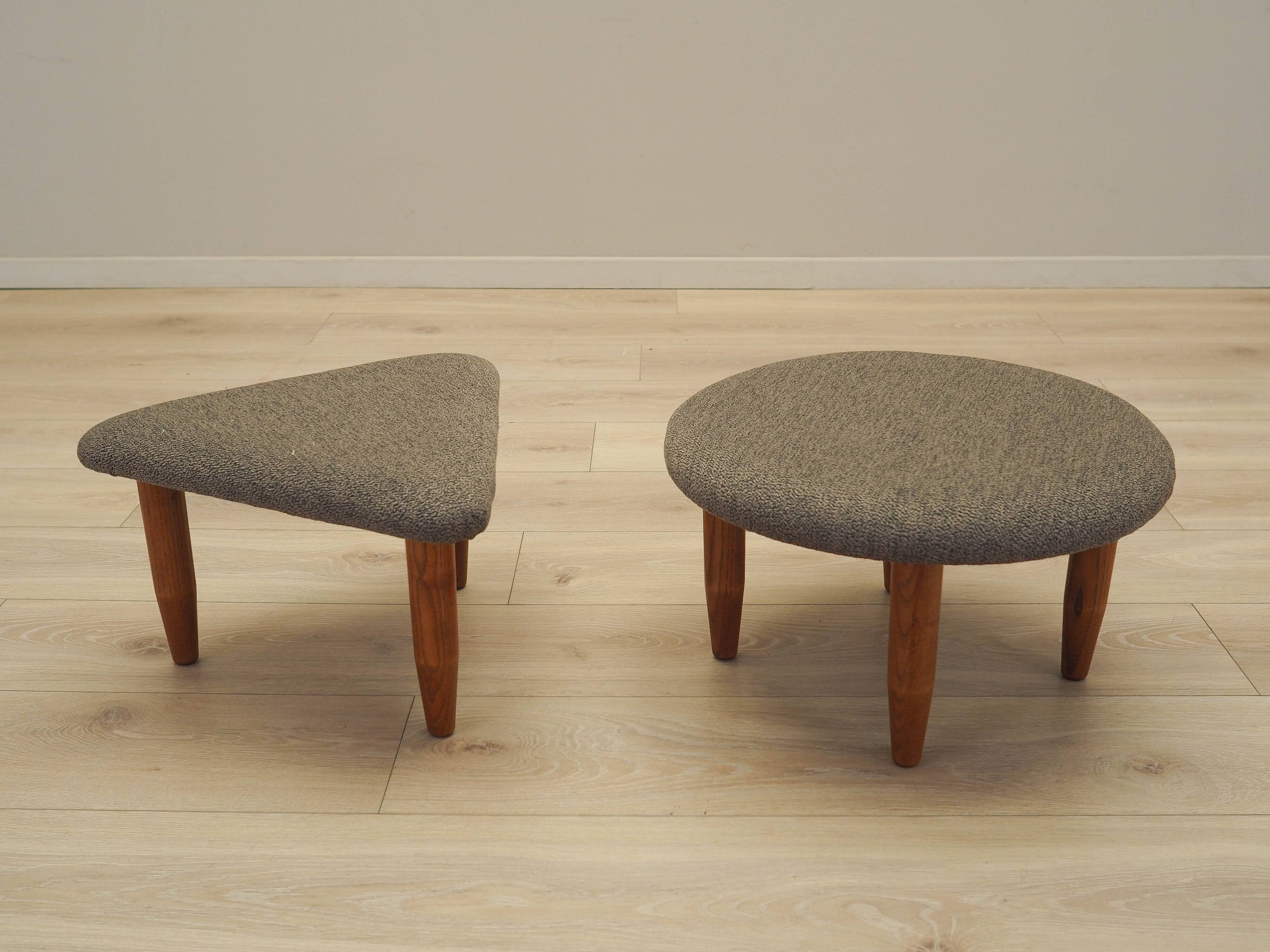 Set of two brown footstools, Danish design, 1990s, production: Denmark