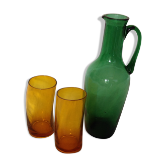 Pitcher and two glasses