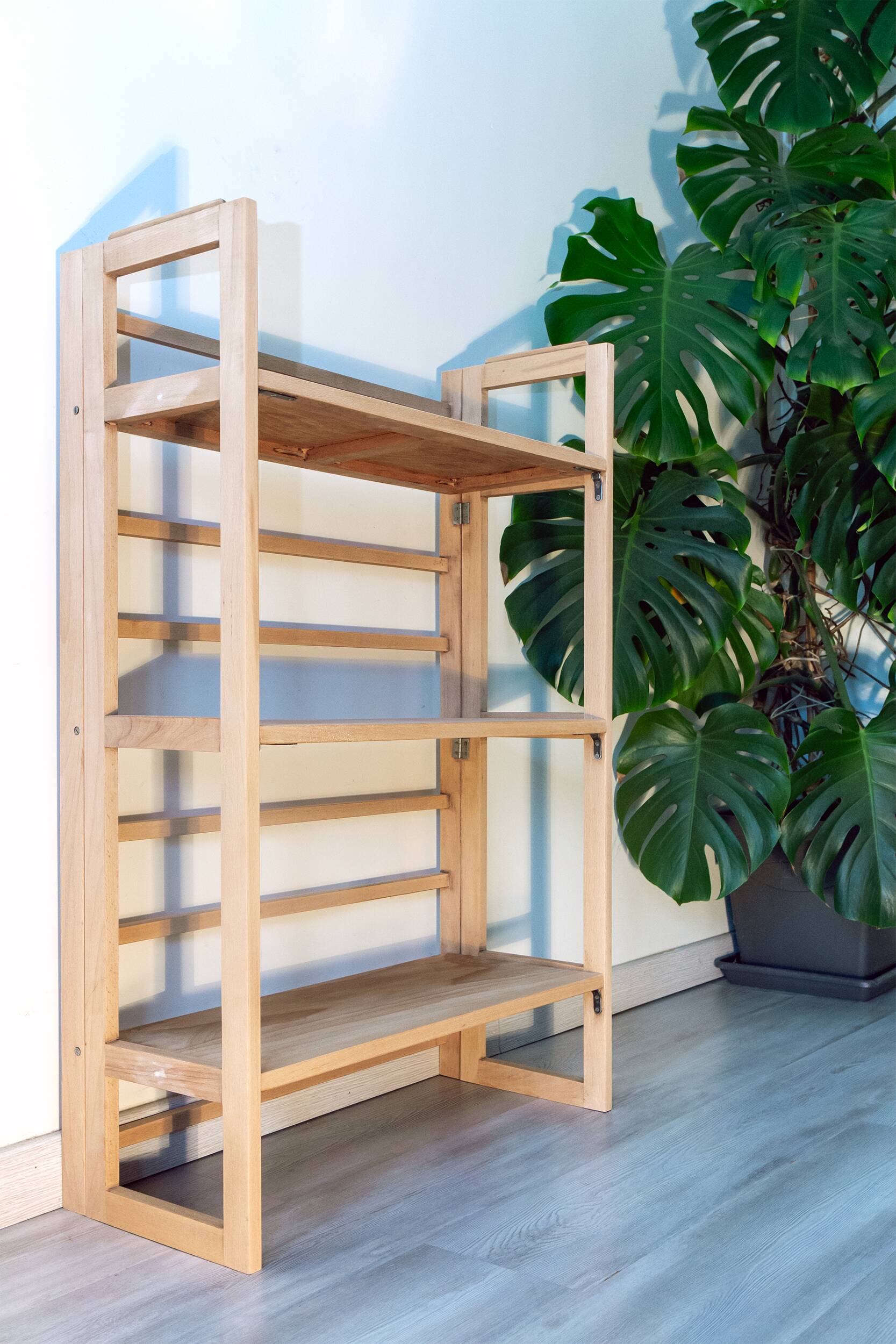 1960s folding bookseller's shelf