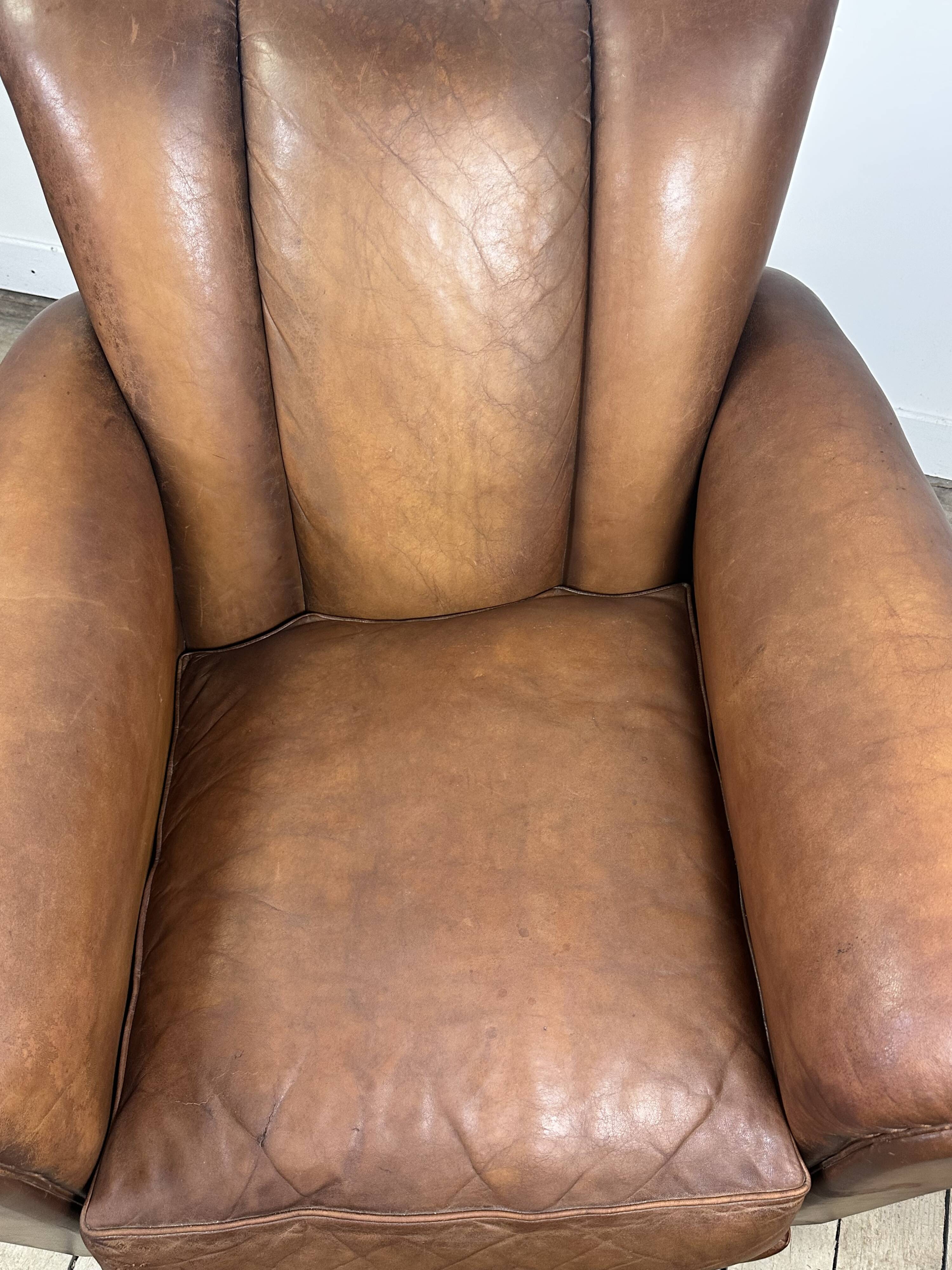Vintage Leather Club Armchair from the 1950s