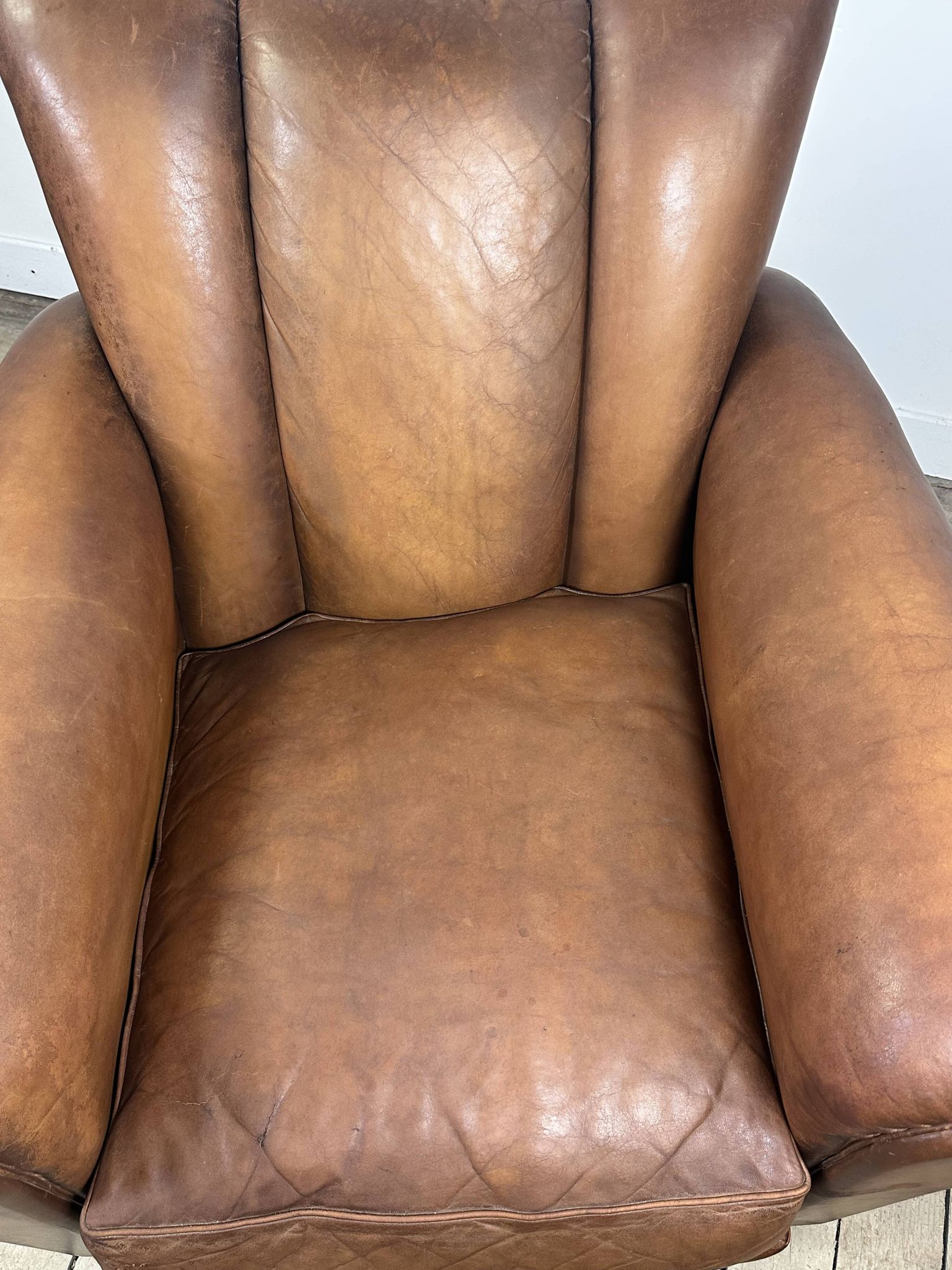 Vintage Leather Club Armchair from the 1950s