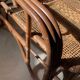 Mid-century adjustable rattan lounge chair with retractable footrest, Japan
