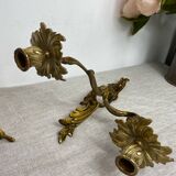 Two Louis XV style bronze wall candlesticks