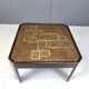 Vintage etched brass coffee table or side table, 1970s