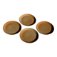 Set of 4 flat dinner plates in stoneware, no brand underneath.