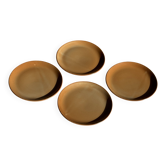Lot de 4 assiettes plates à plat principal en grès pas de marque au dessous