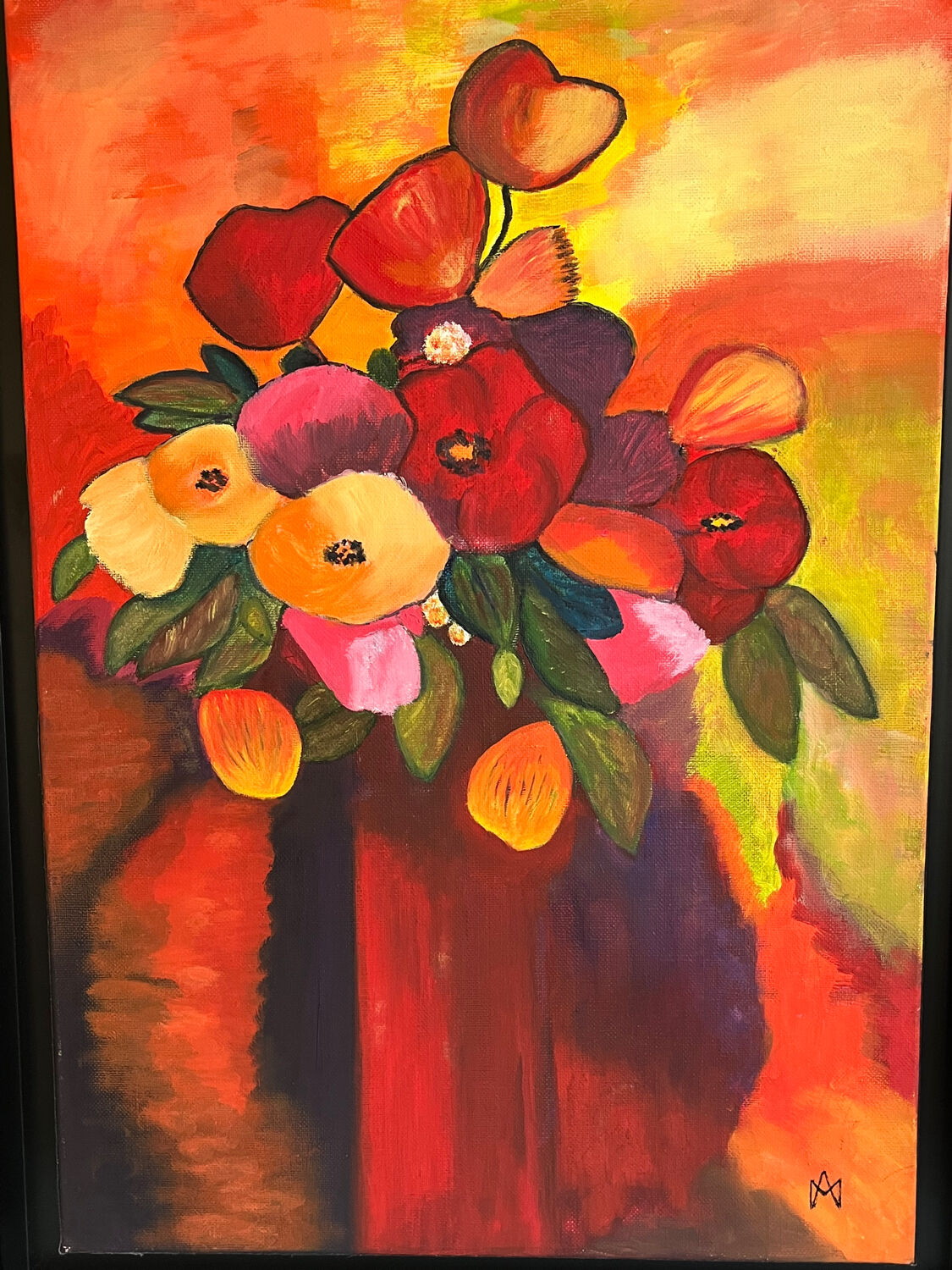 Painting on canvas signed