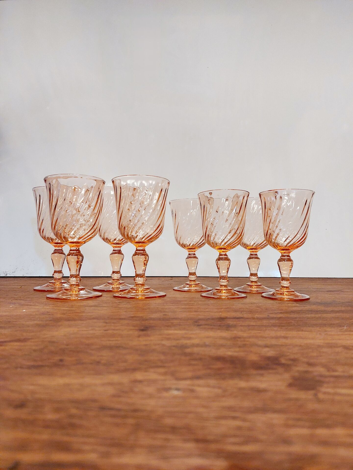 Lot de 8 verres vintage Rosaline