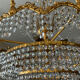 Waterfall chandelier in gilded bronze and crystal tassels