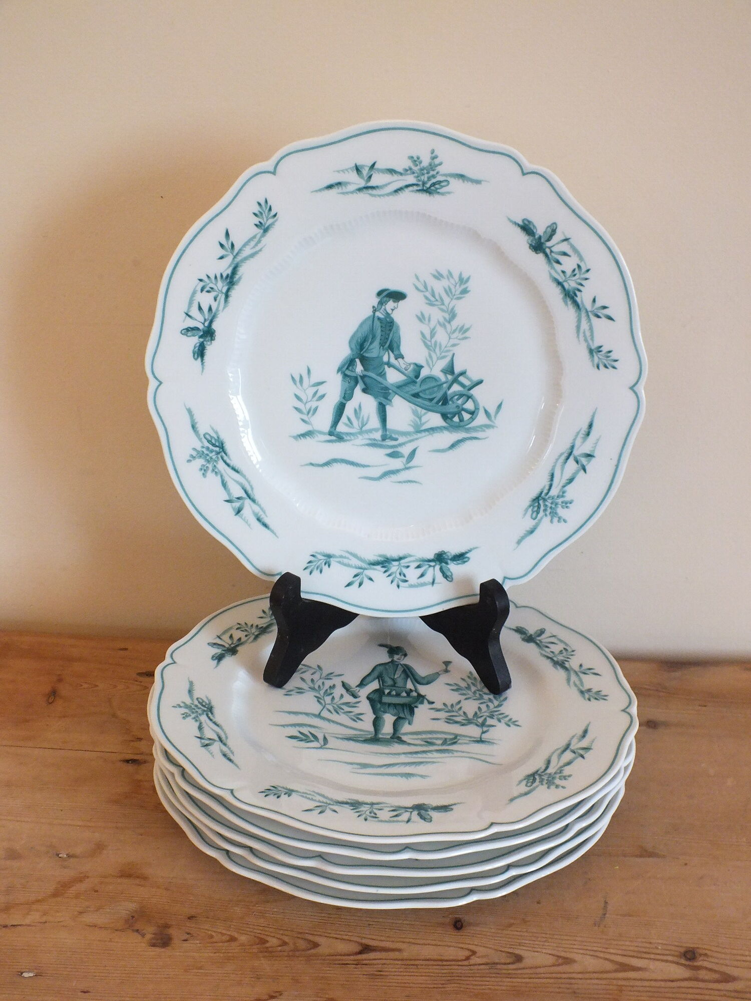 Set of 6 flat plates Limoges Haviland