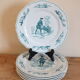 Set of 6 flat plates Limoges Haviland