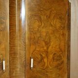 Double Art Deco wardrobe circa 1930 in satin walnut.