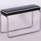 Vintage Bauhaus Stools in Chromed Steel and Italian Leather, Czech, 1930s, Set of 2