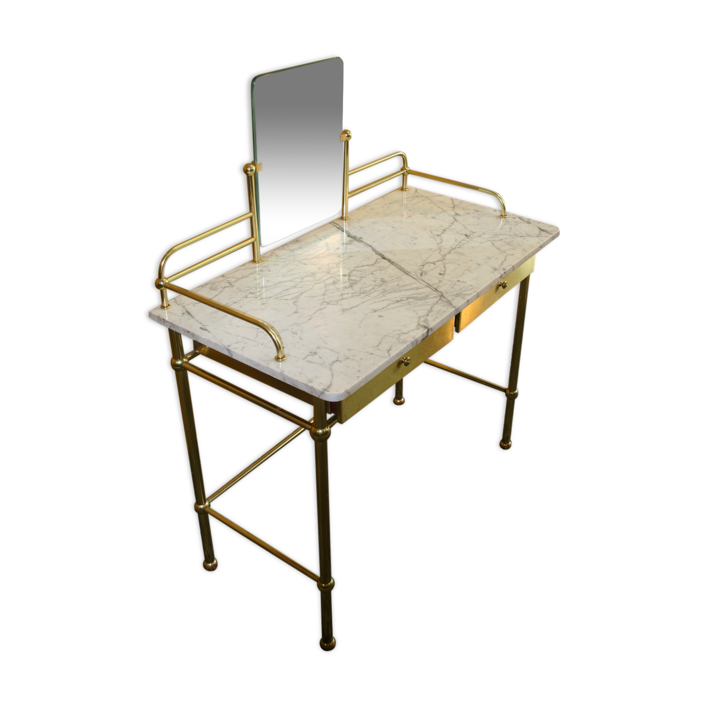 Dressing table marble and brass