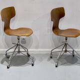 Set of 2 swivel chairs Model 3113 by Arne Jacobsen, Fritz Hansen, 1960s