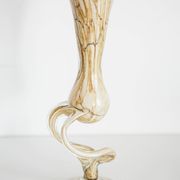Vintage mid-century artistic vase, beige sand, Murano glass, Europe, 1970.