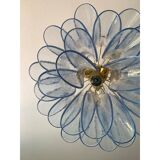 Contemporary blue “selle” murano glass chandelier