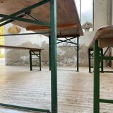 Guinguette table and its 2 benches