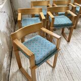 Set of 6 oak chairs with armrests Ate Van Apeldoorn