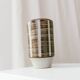 Brown Beige Ceramic Vase - Mid-Century Studio Vase, 1960s, Crosshatch Texture