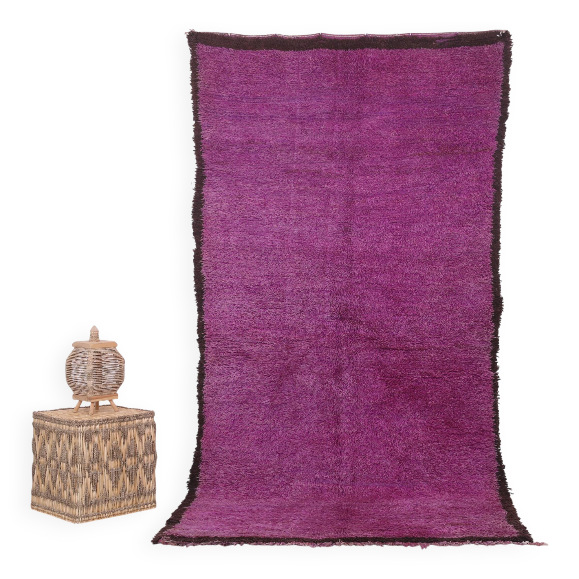 Vintage purple moroccan rug 134x272 cm - Berber rug - Wool rug handmade