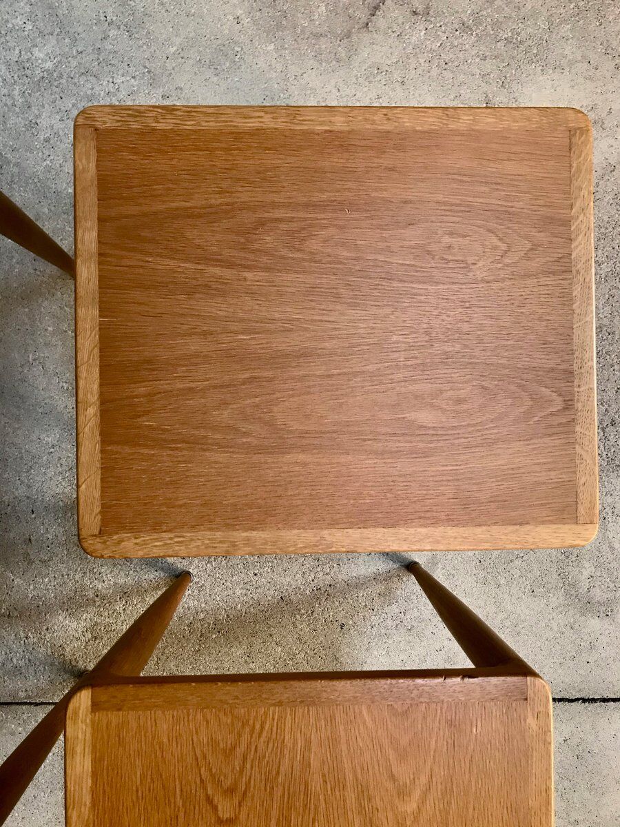Nest of Tables in Oak Wood, Denmark 1960s, Set of 3