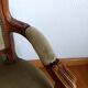 Fauteuil cabriolet vert Louis XV