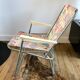 Colorful folding camping chair face pattern 70s