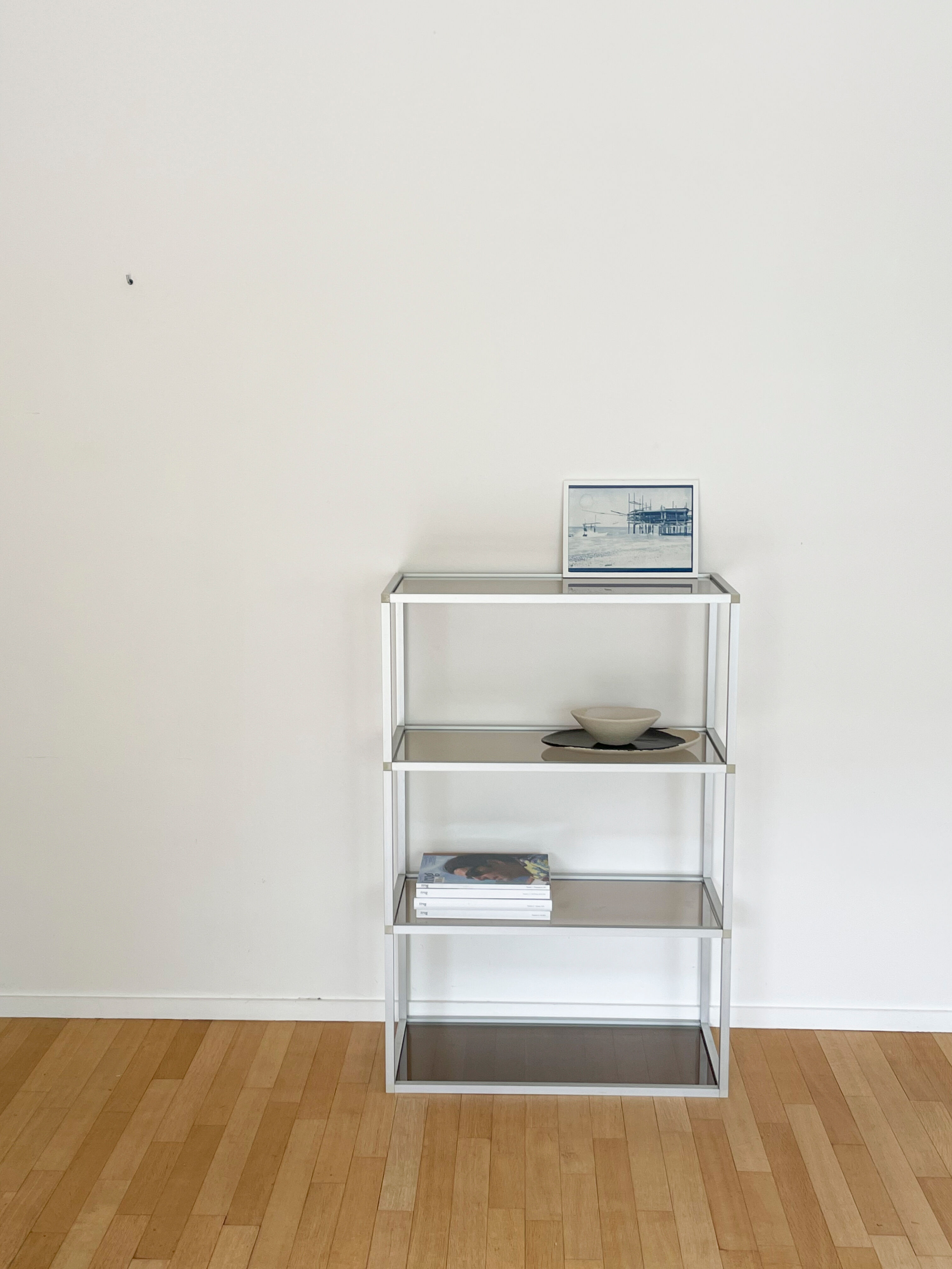 Aluminum and glass shelf