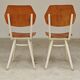 Paire de chaises ex Tchécoslovaquie TON Thonet Blanche et bois ciré