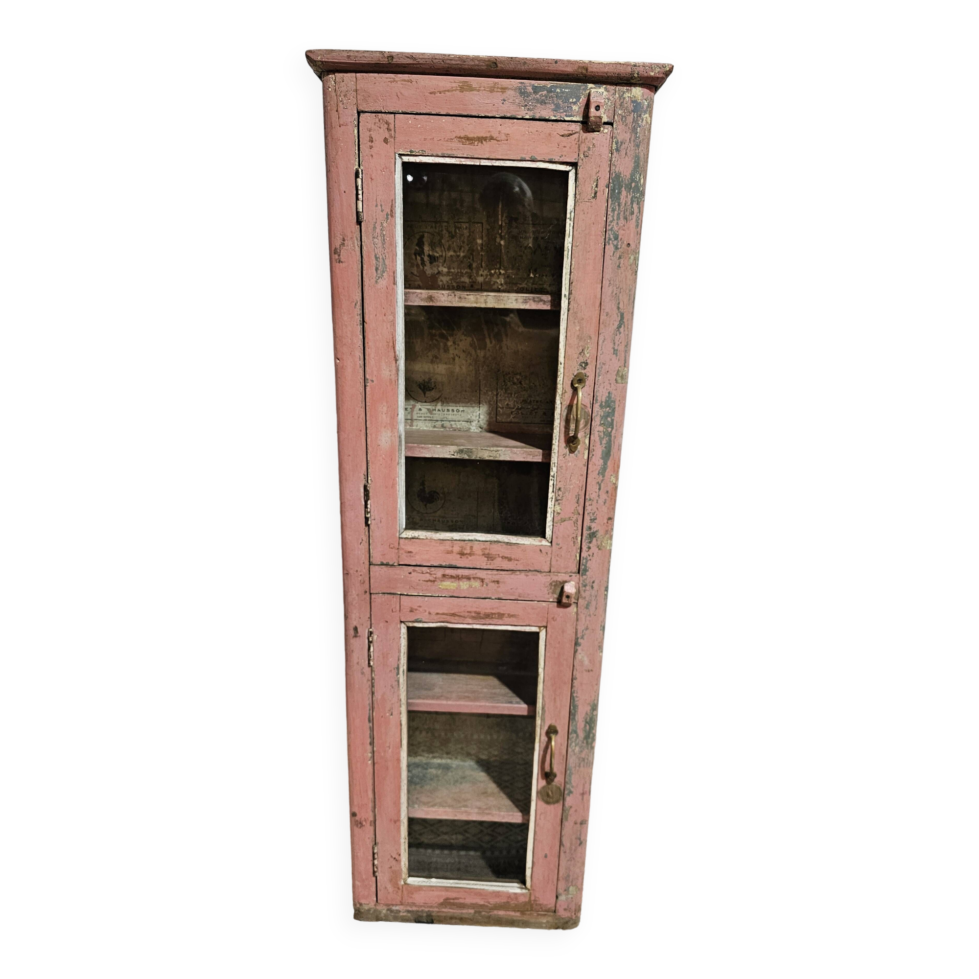Pink showcase in Burmese teak