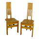 Paire de chaises modernistes bois design 1980
