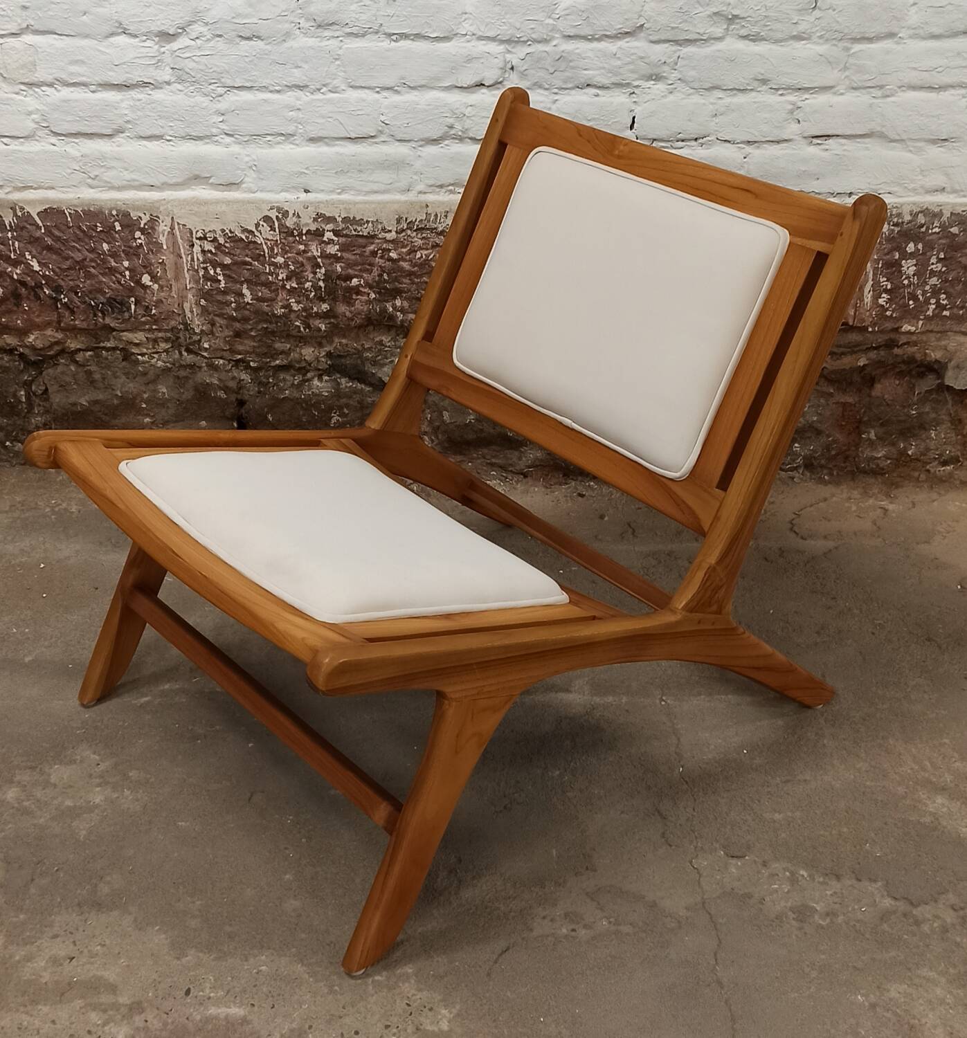 Pair of low wooden chairs