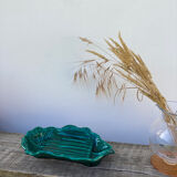 Vallauris dish in vintage asparagus green ceramic slip