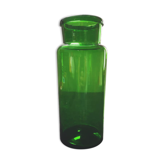 Bottle old apothecary jar preserves pharmacy collection thick green blown glass n° 2