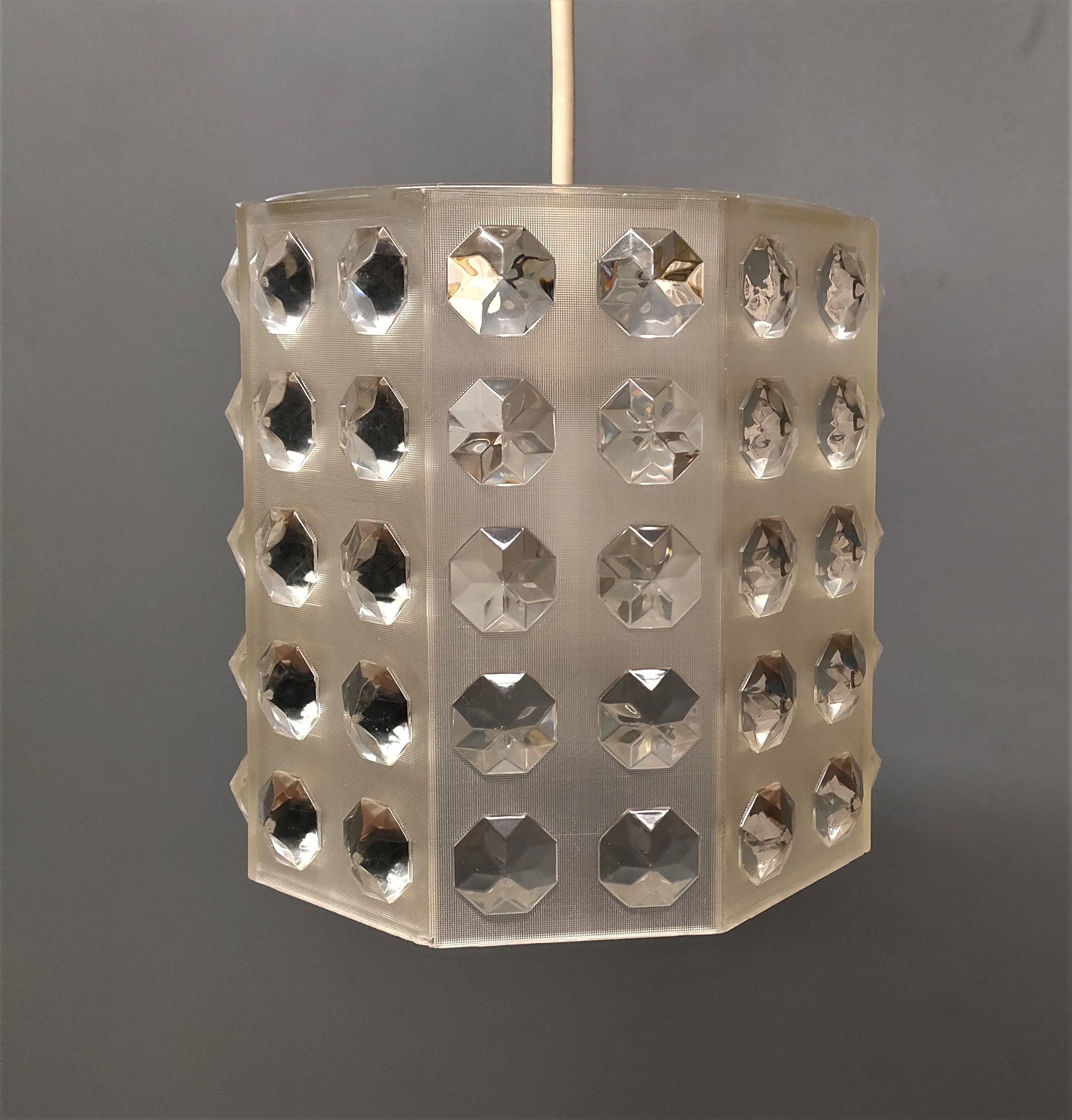 DLG - Rotaflex octagonal diamond chandelier - 60s - France