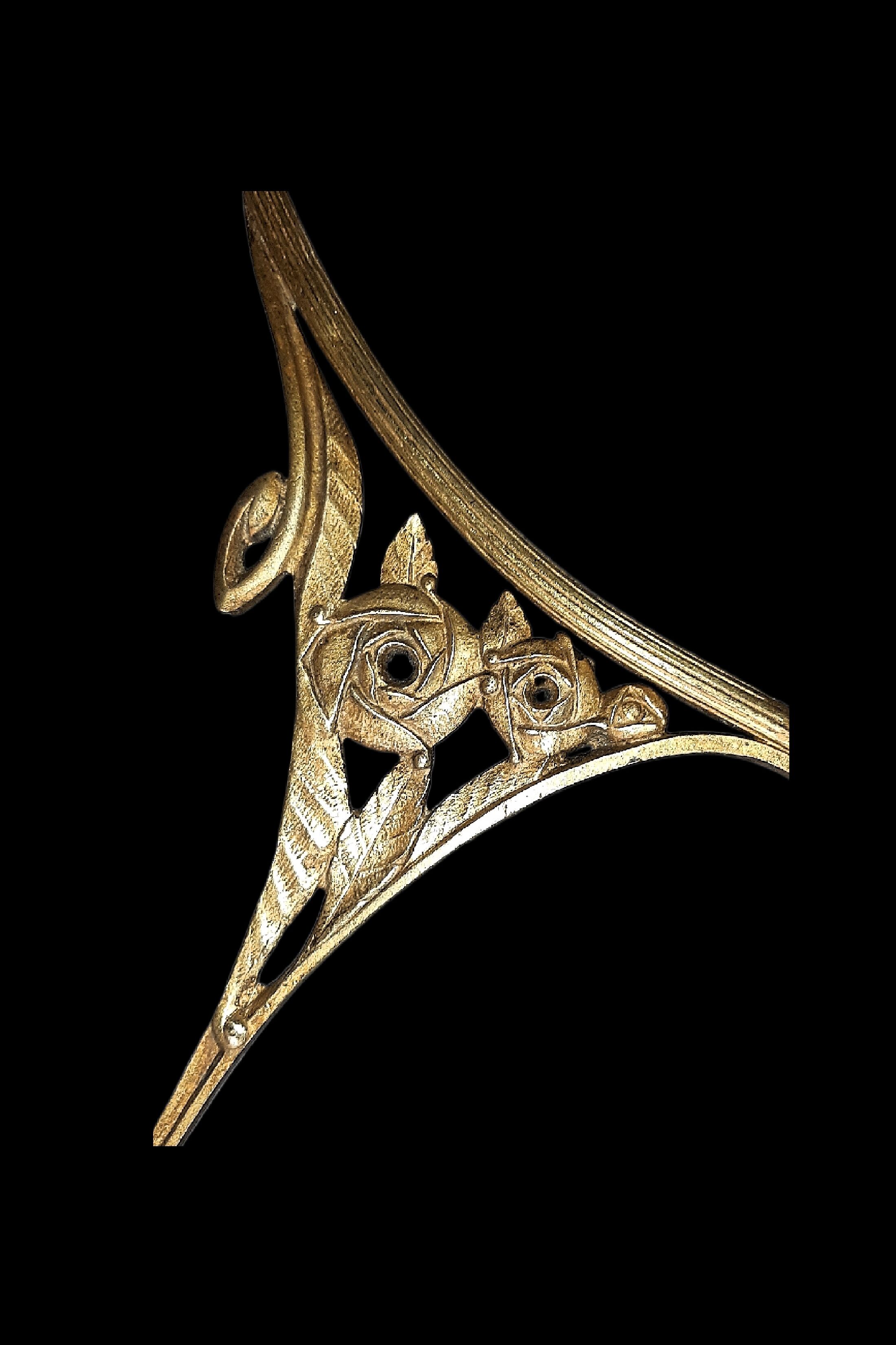 P. crespy art deco chandelier blend of bronze, pink, yellow