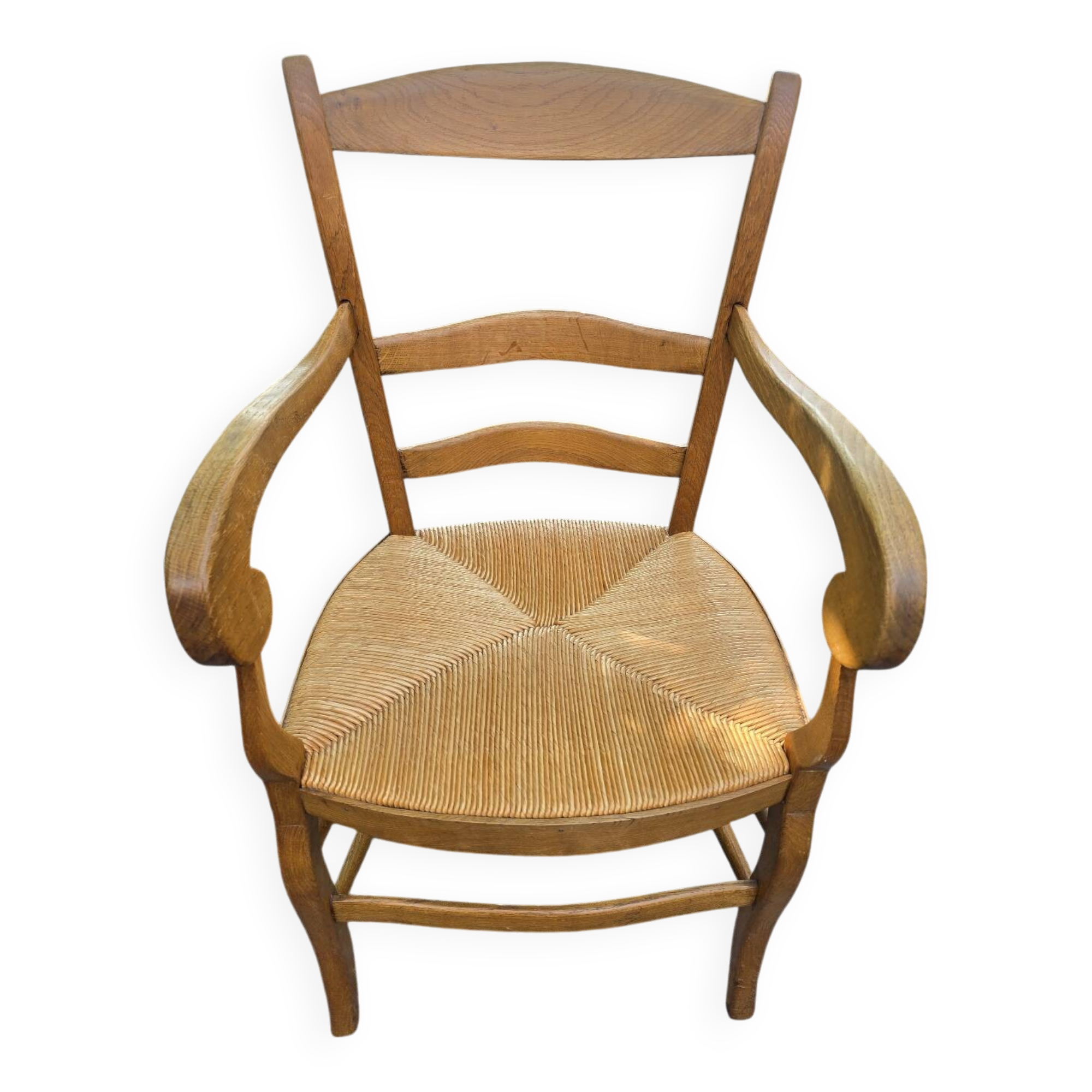 Oak straw armchair