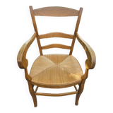 Oak straw armchair