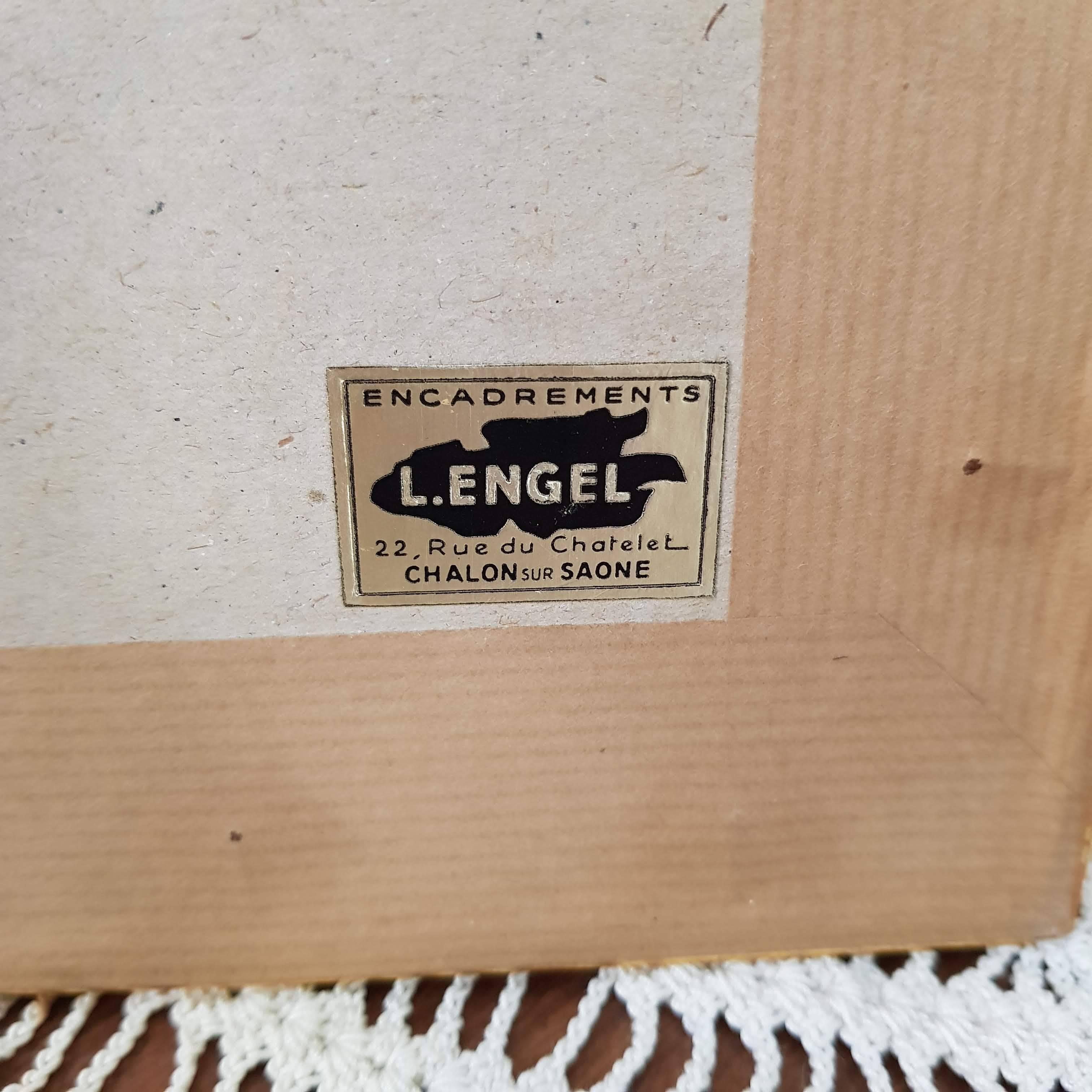 Japanese print on paper drawing of bird and flowers