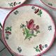 Set of 7 dessert plates gien model "lorraine" hand painted 30-40s