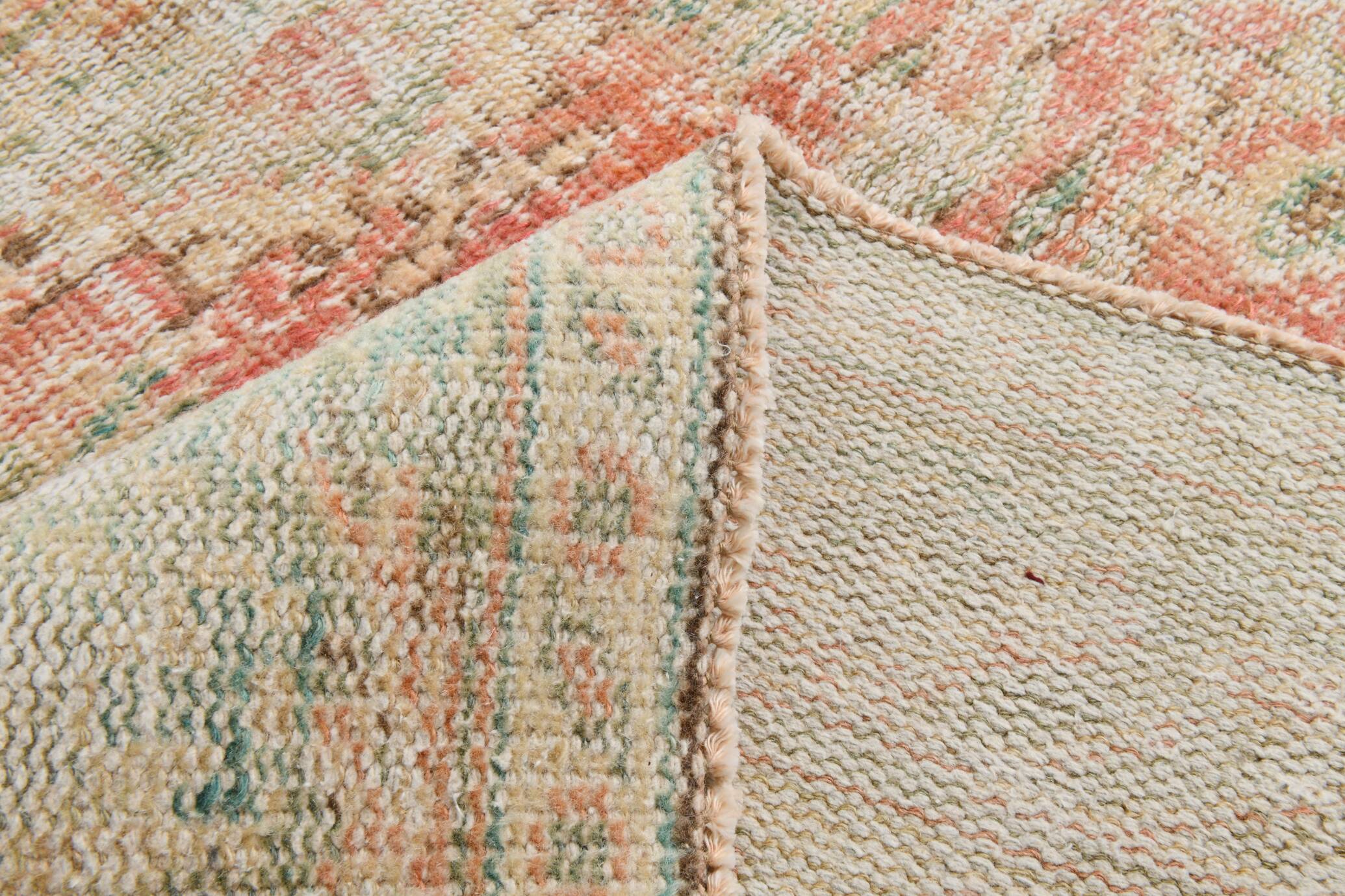 6x10 Peach Red Turkish Vintage Rug, 194x294Cm