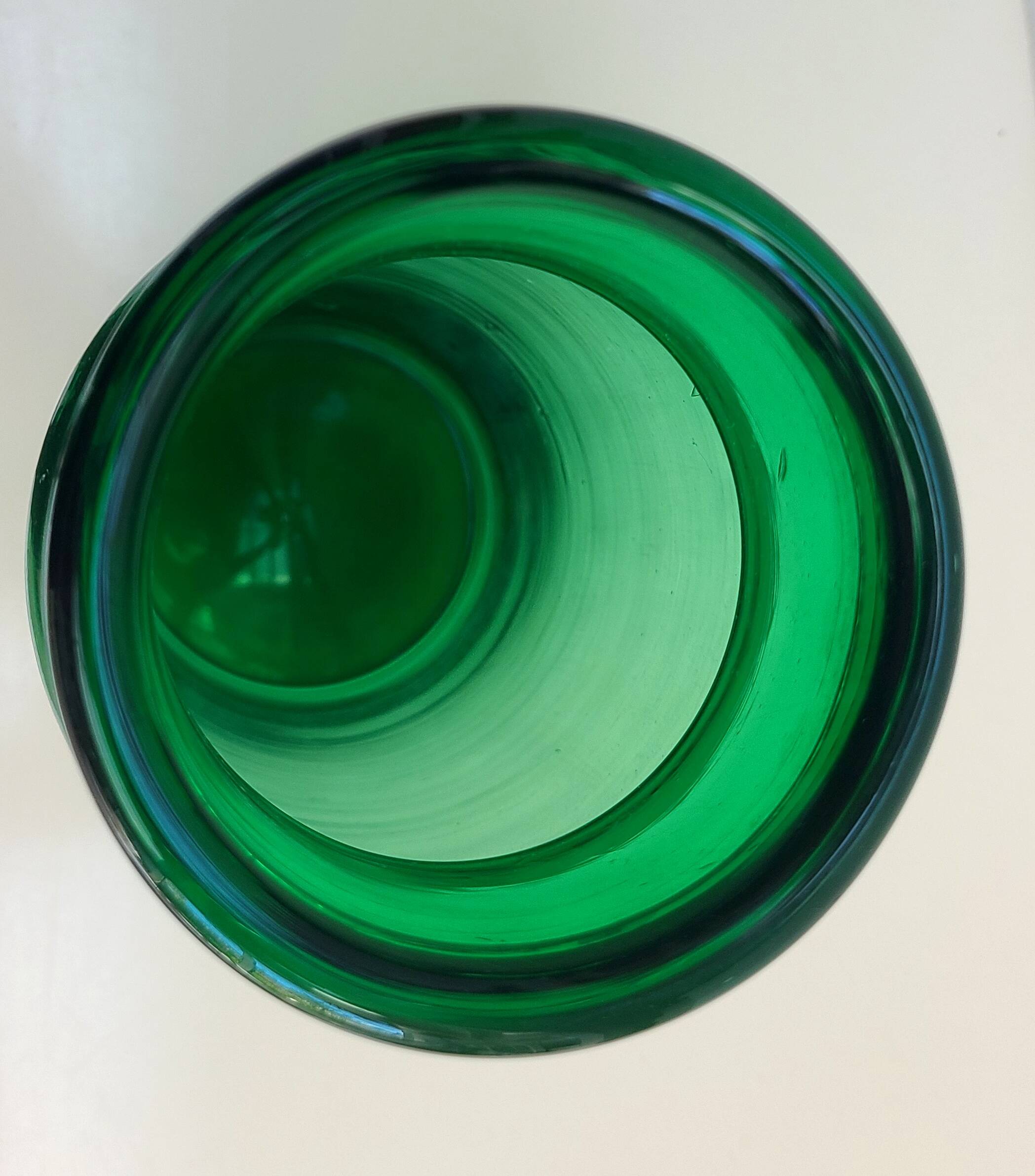 Antique green glass pharmacy jar