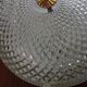 Brass ceiling light with moulded glass