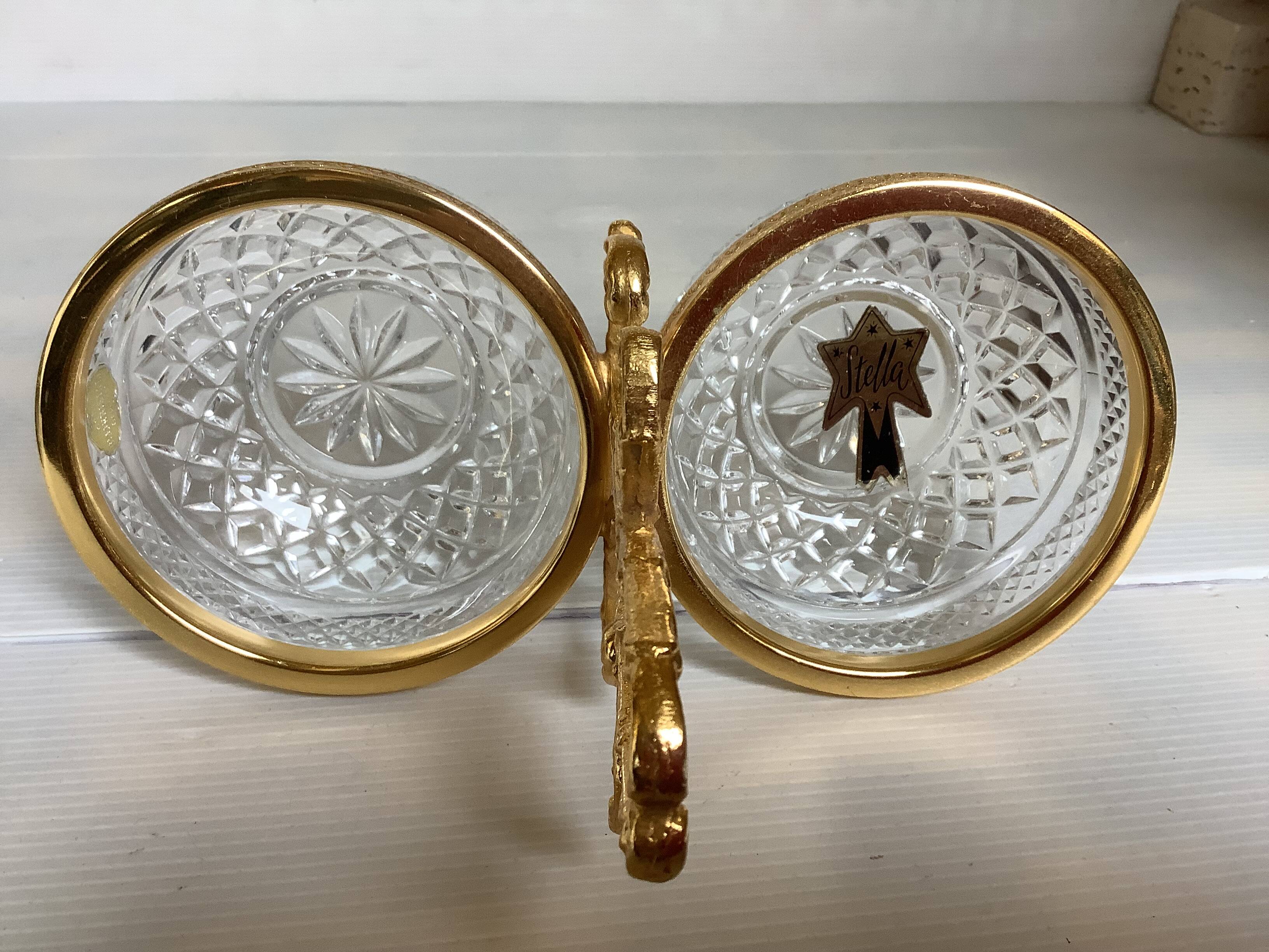 Double bowl servant in crystal Stella Genuine Lead Crystal
